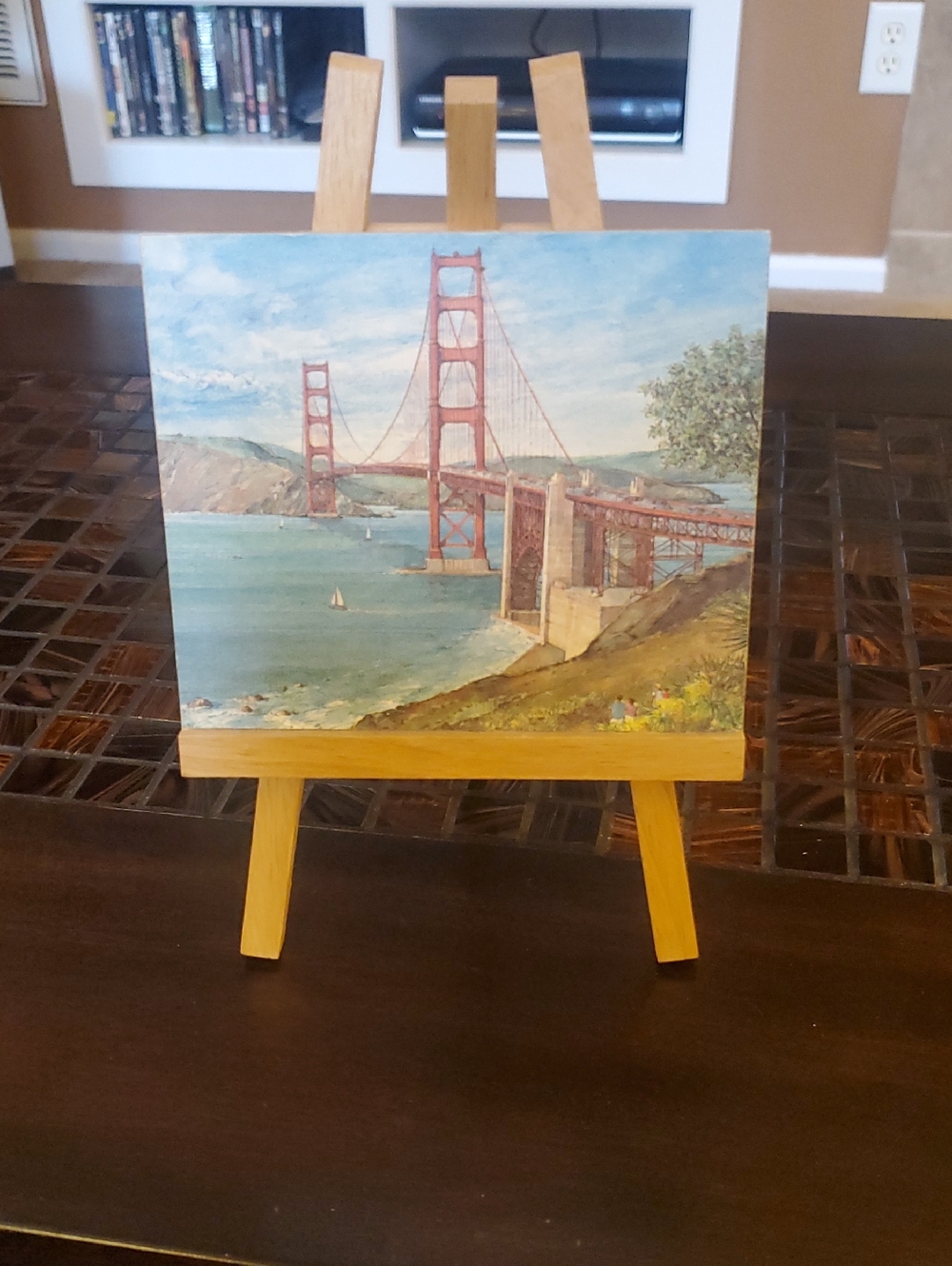 Golden Gate Bridge Print Art On Easel